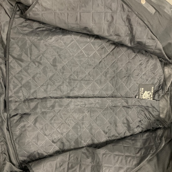 Caferacer Style Leather Jacket with white stripes - Picture 4 of 5